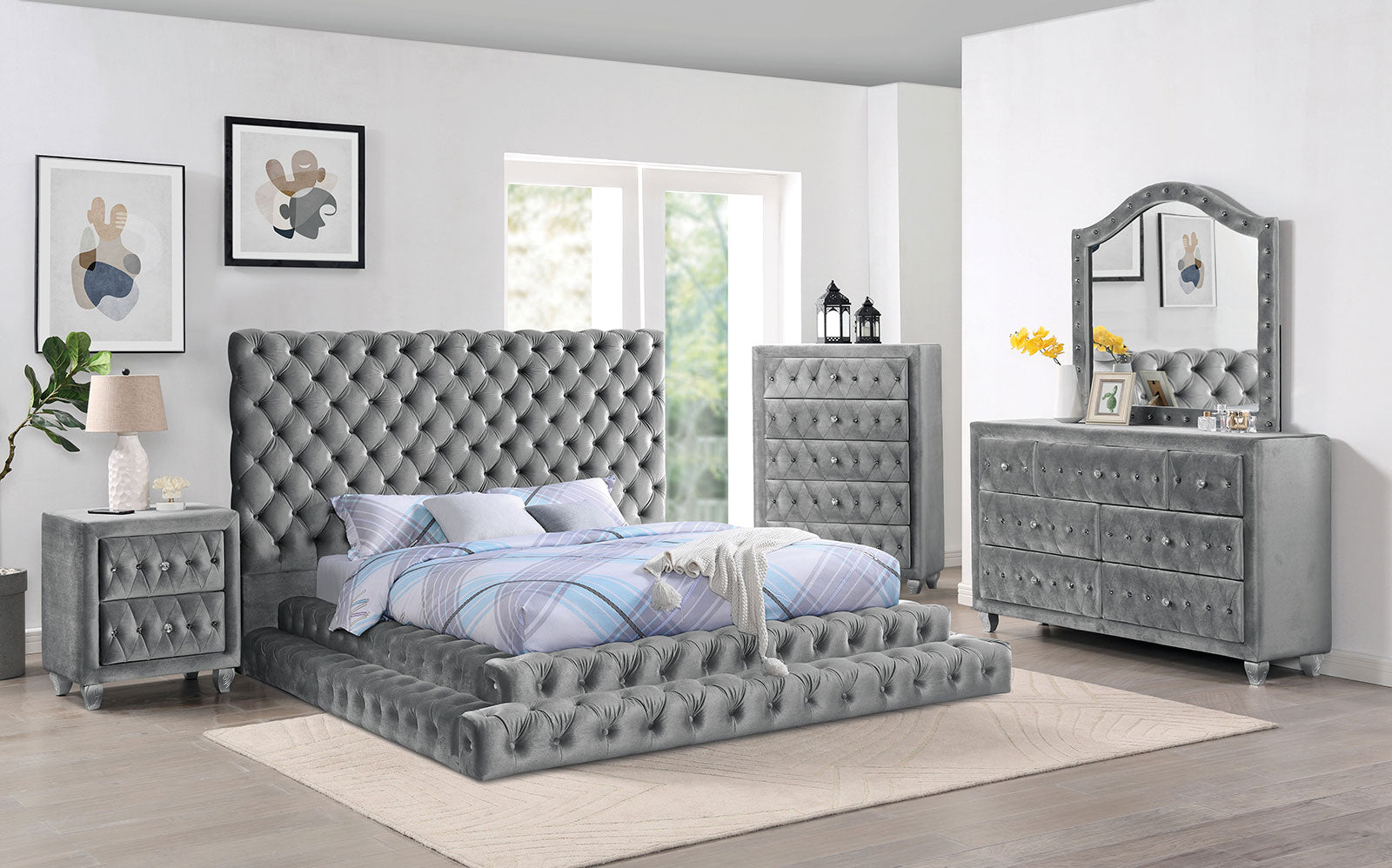 STEFANIA 4 Pc. Queen Bedroom Set