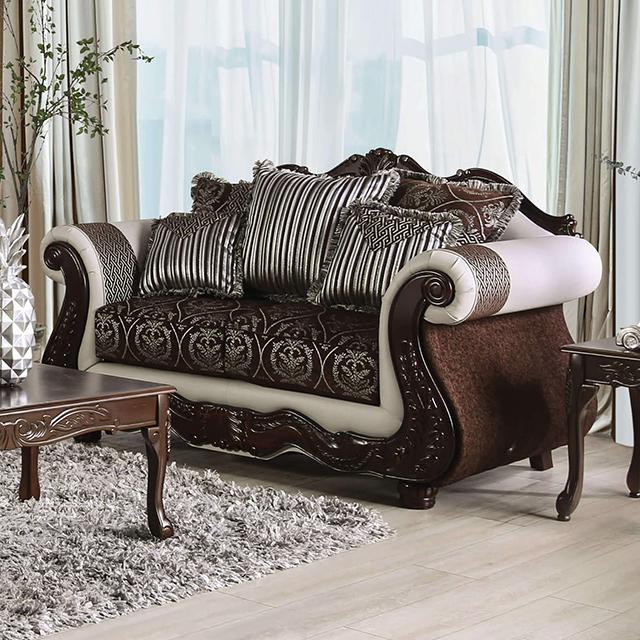 NAVARRE Loveseat, Brown/White image