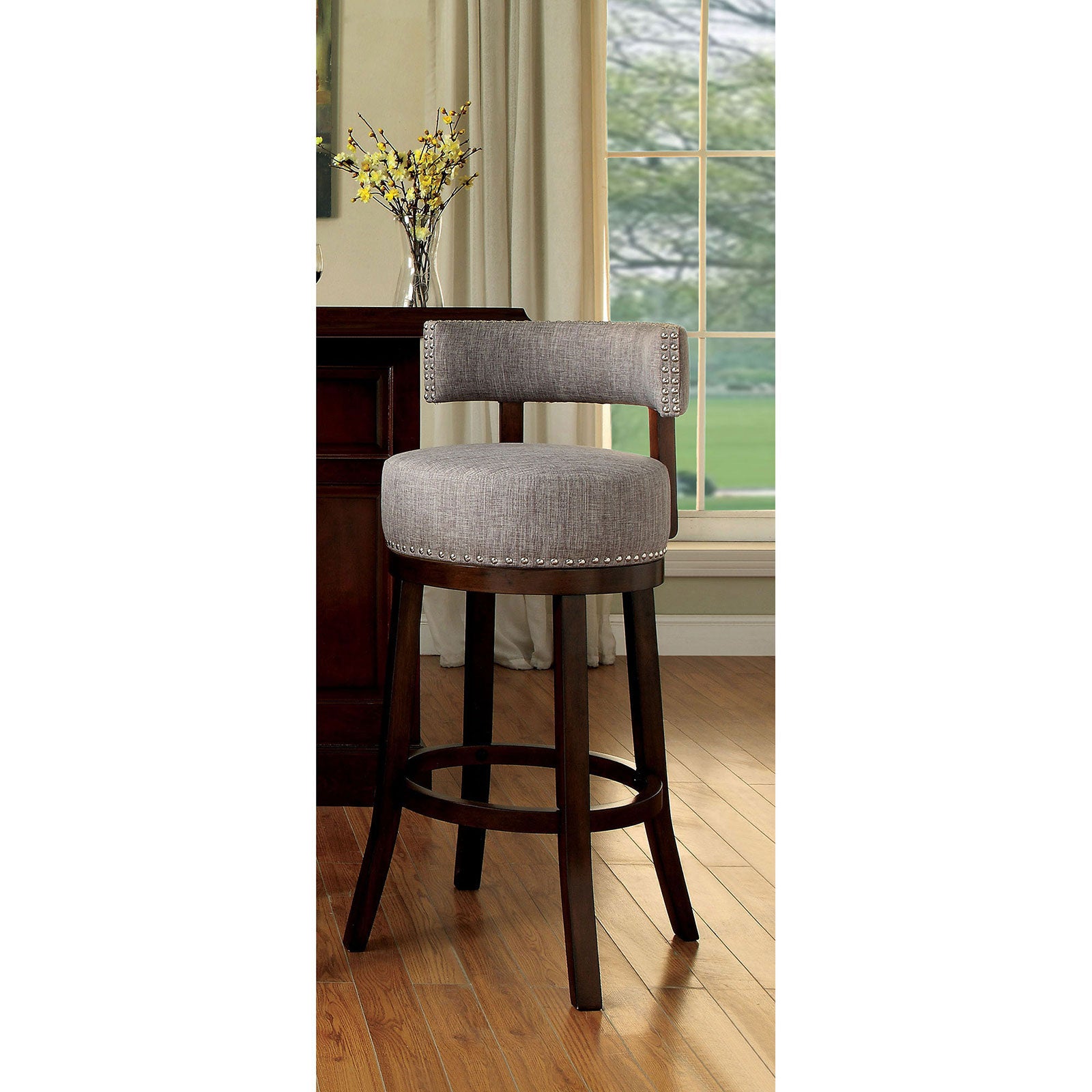 LYNSEY Dark Oak/Light Gray 29" Bar Stool image