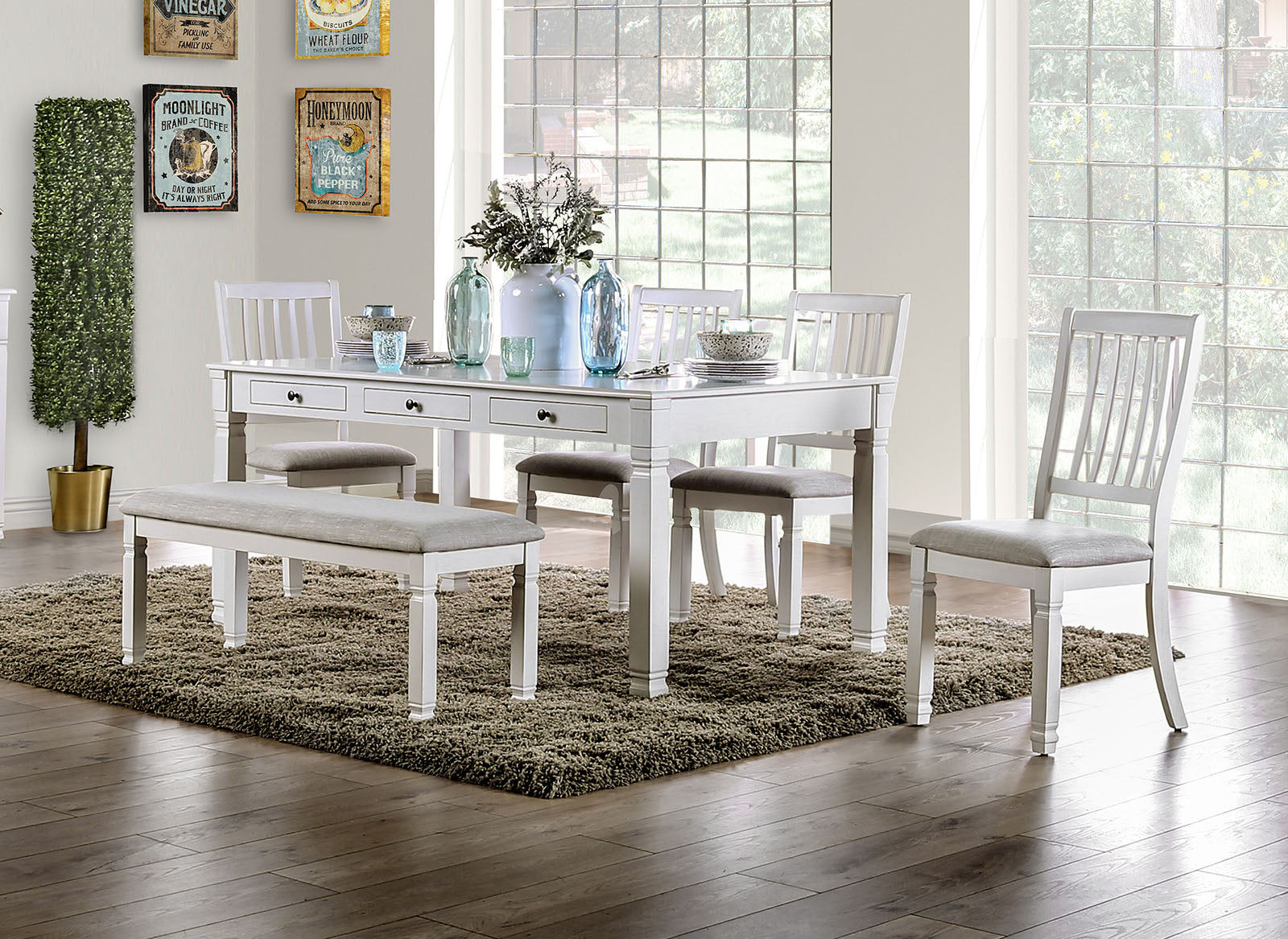 Kaliyah Vintage White Dining Table image