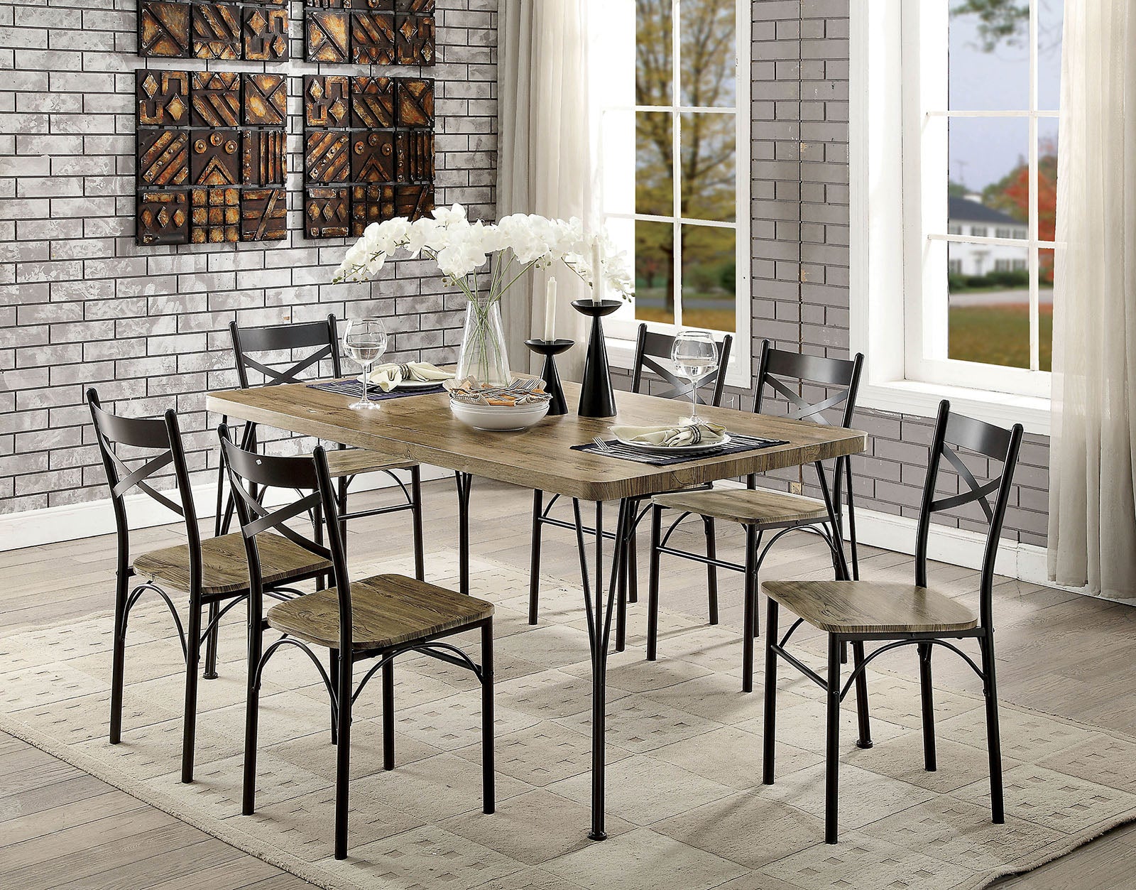 Banbury Gray/Dark Bronze 7 Pc. 60" Dining Table Set, Gray image