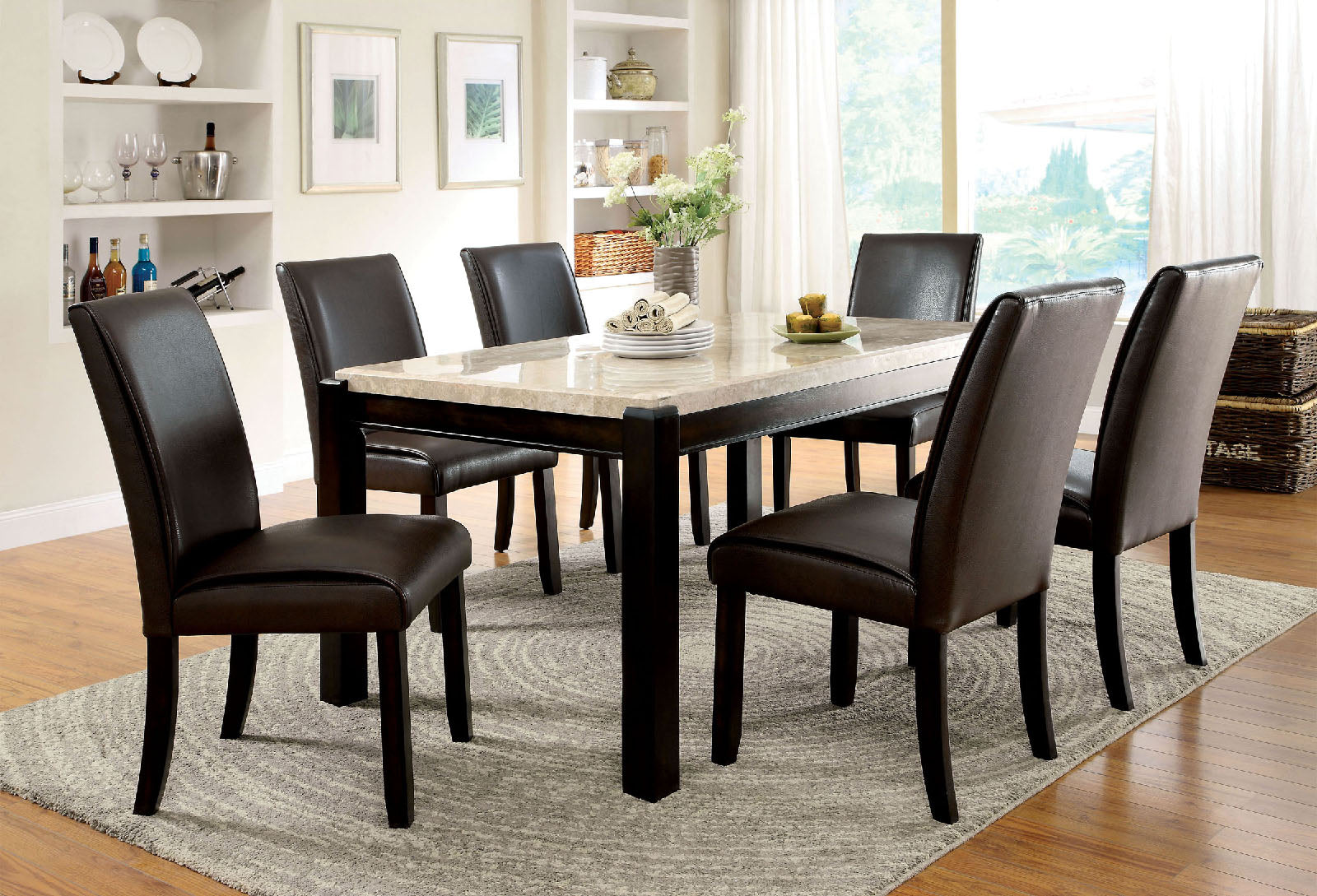 GLADSTONE I Dark Walnut/Ivory Dining Table image