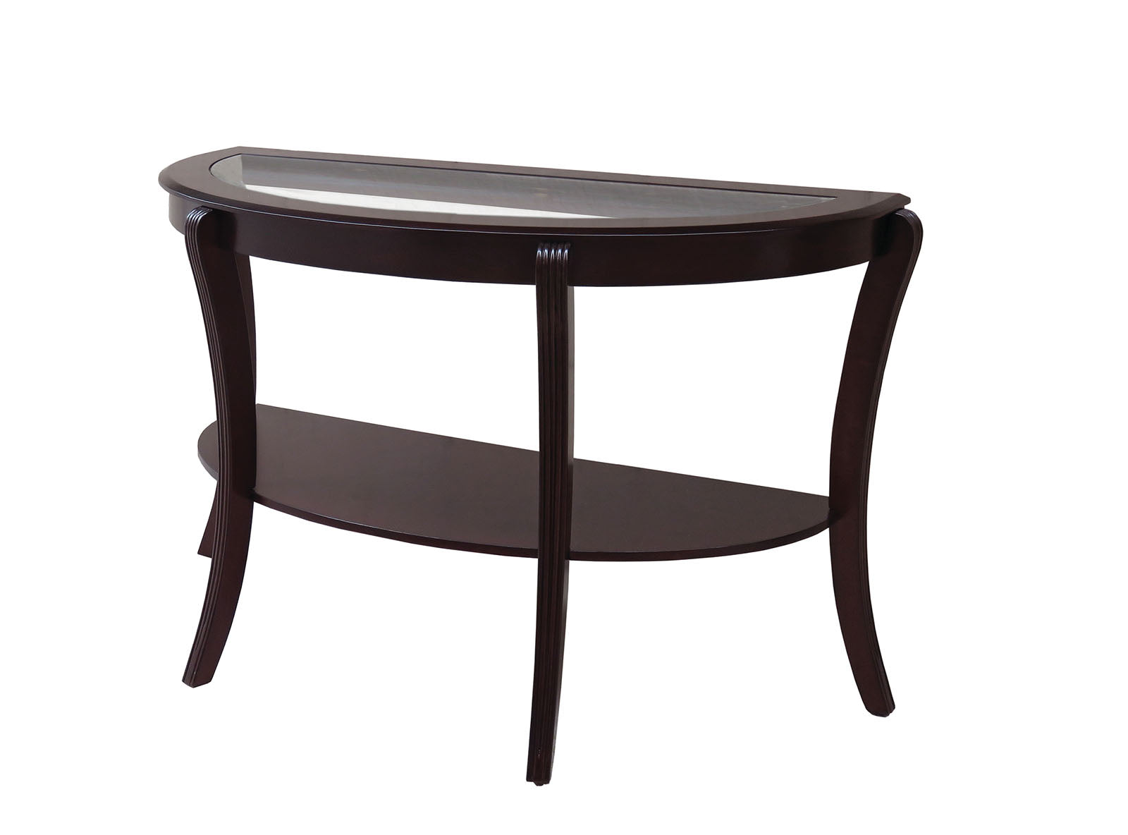 Finley Espresso Semi-Oval Coffee Table image