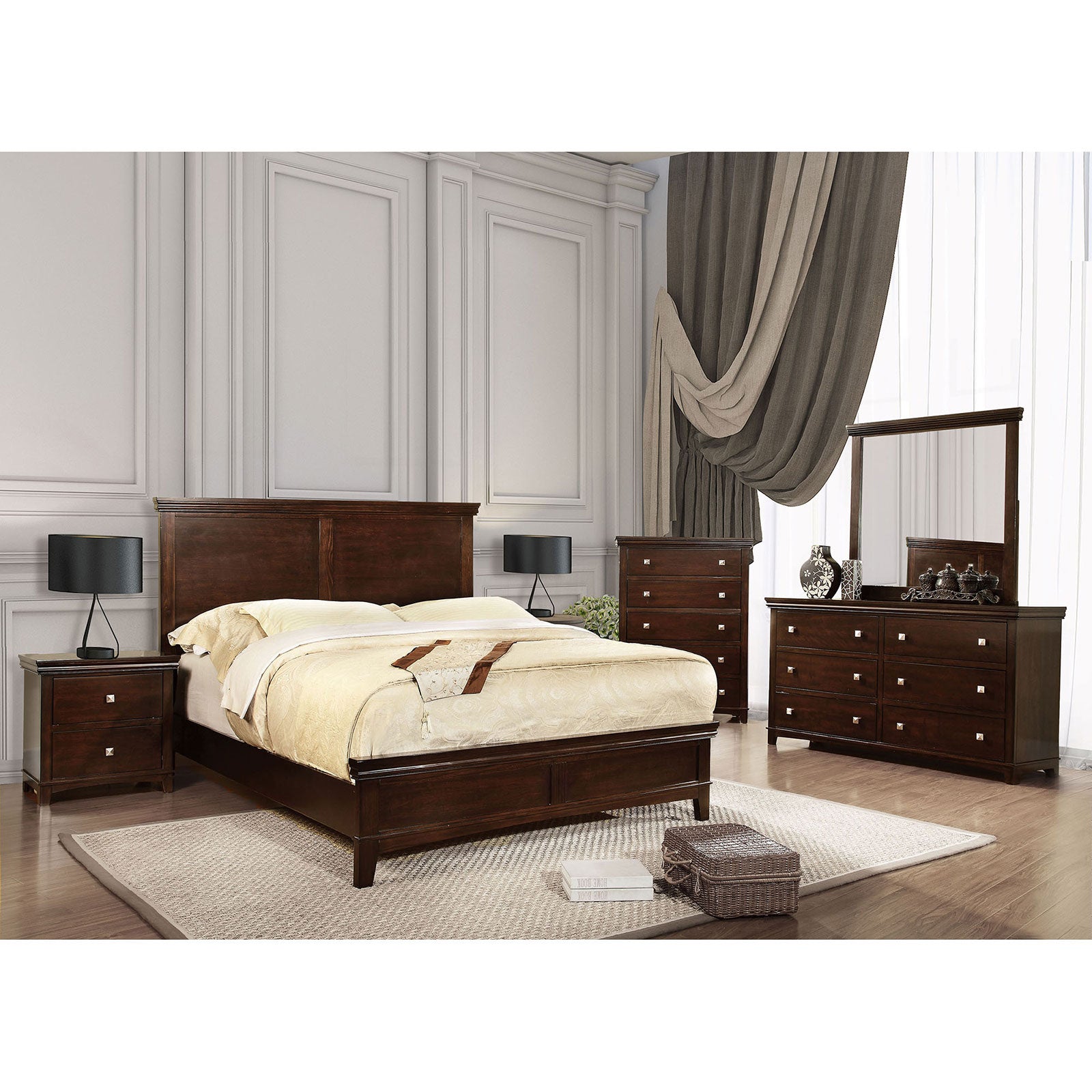 Spruce Brown Cherry 5 Pc. Queen Bedroom Set w/ 2NS image