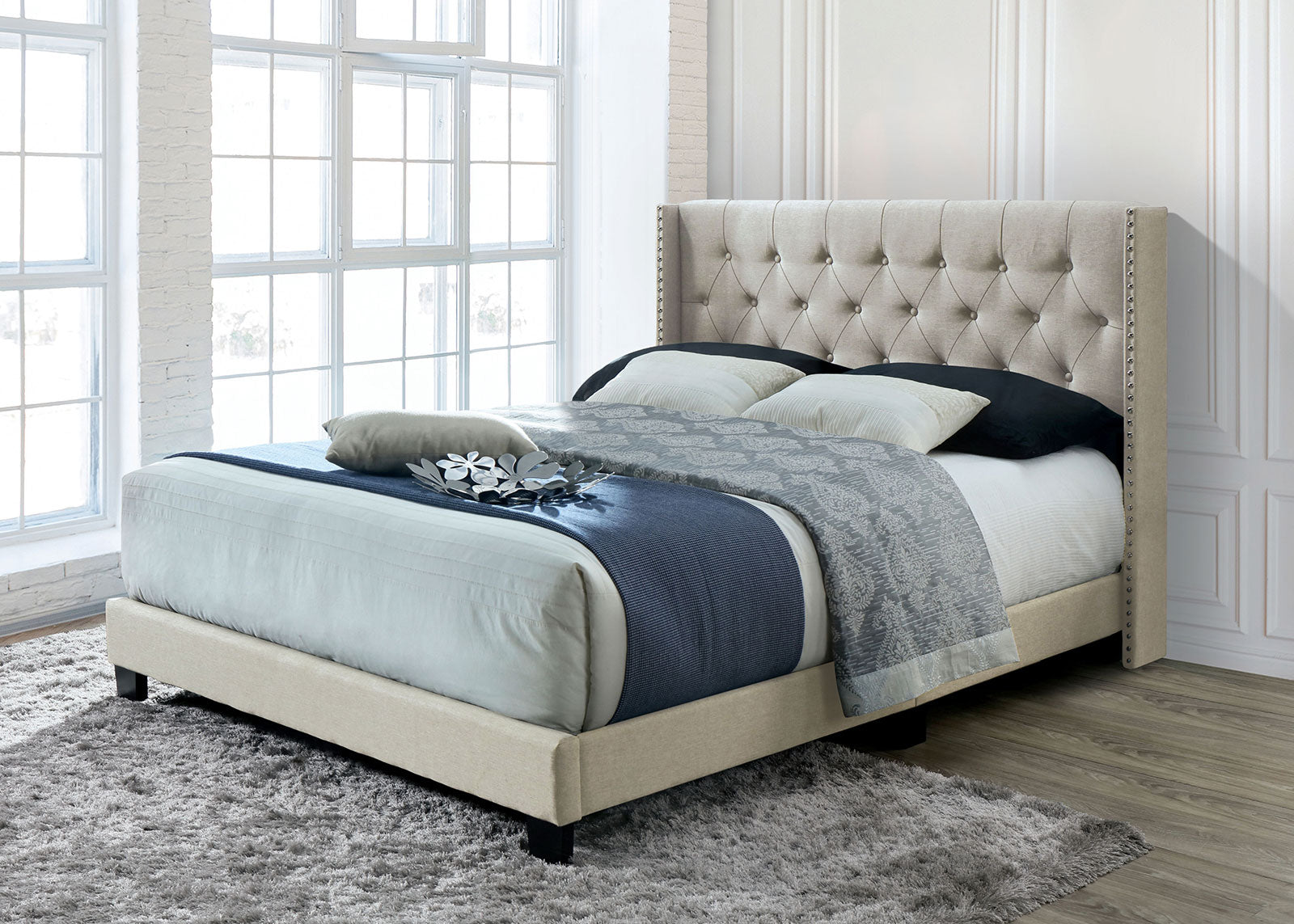 JENELLE Cal.King Bed, Beige image