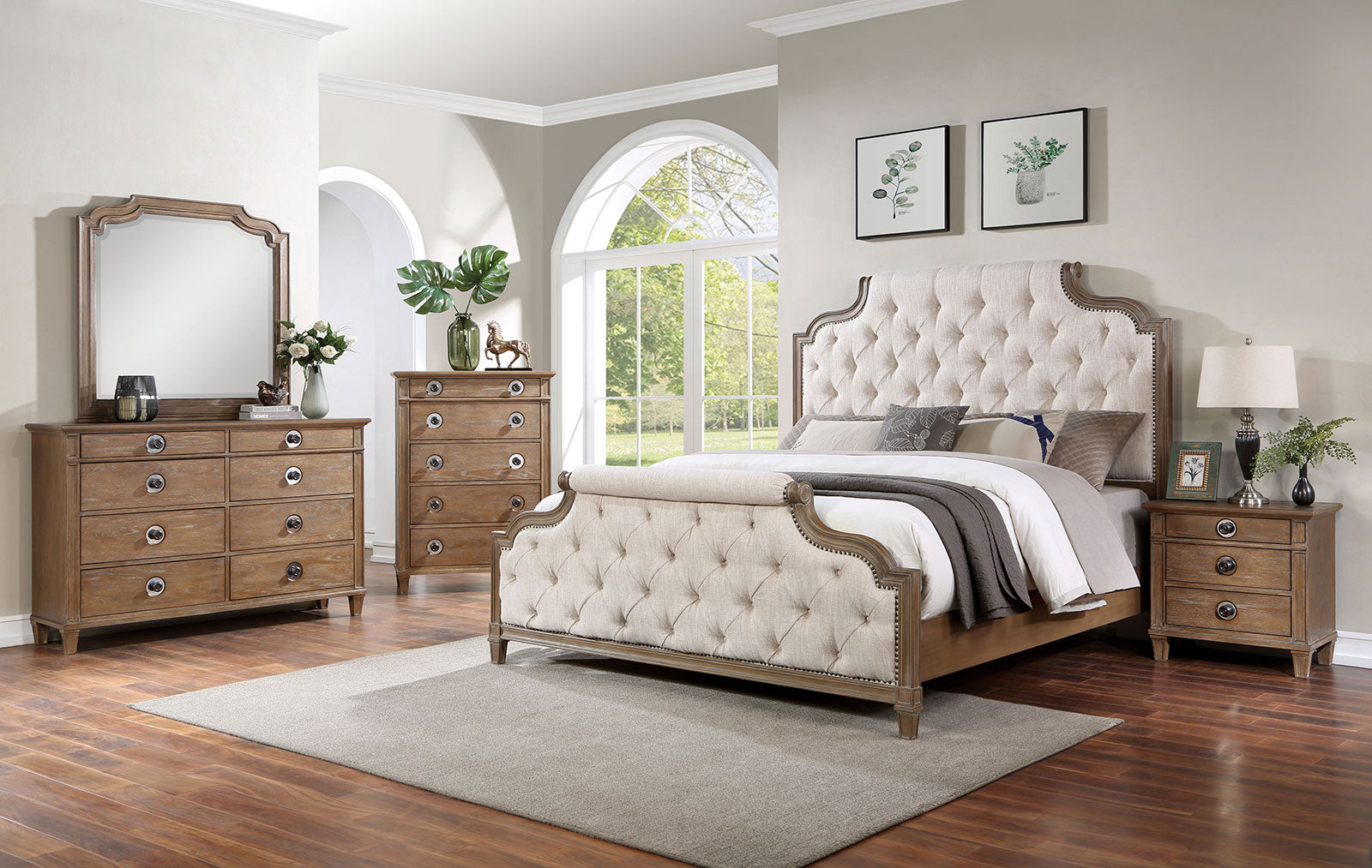 FATIMA Queen Bed, Rustic Natural/Beige image