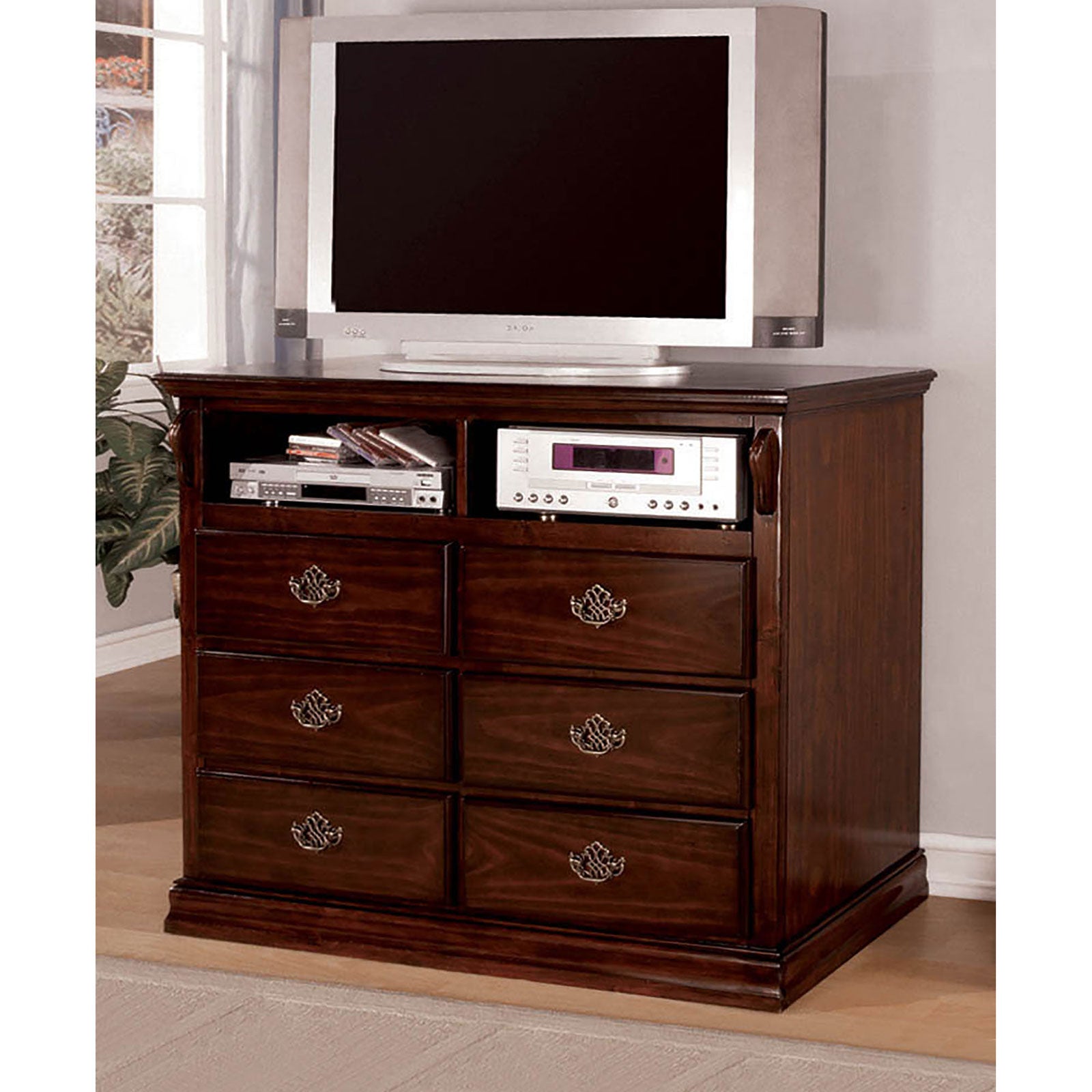 Tuscan II Glossy Dark Pine Media Chest image