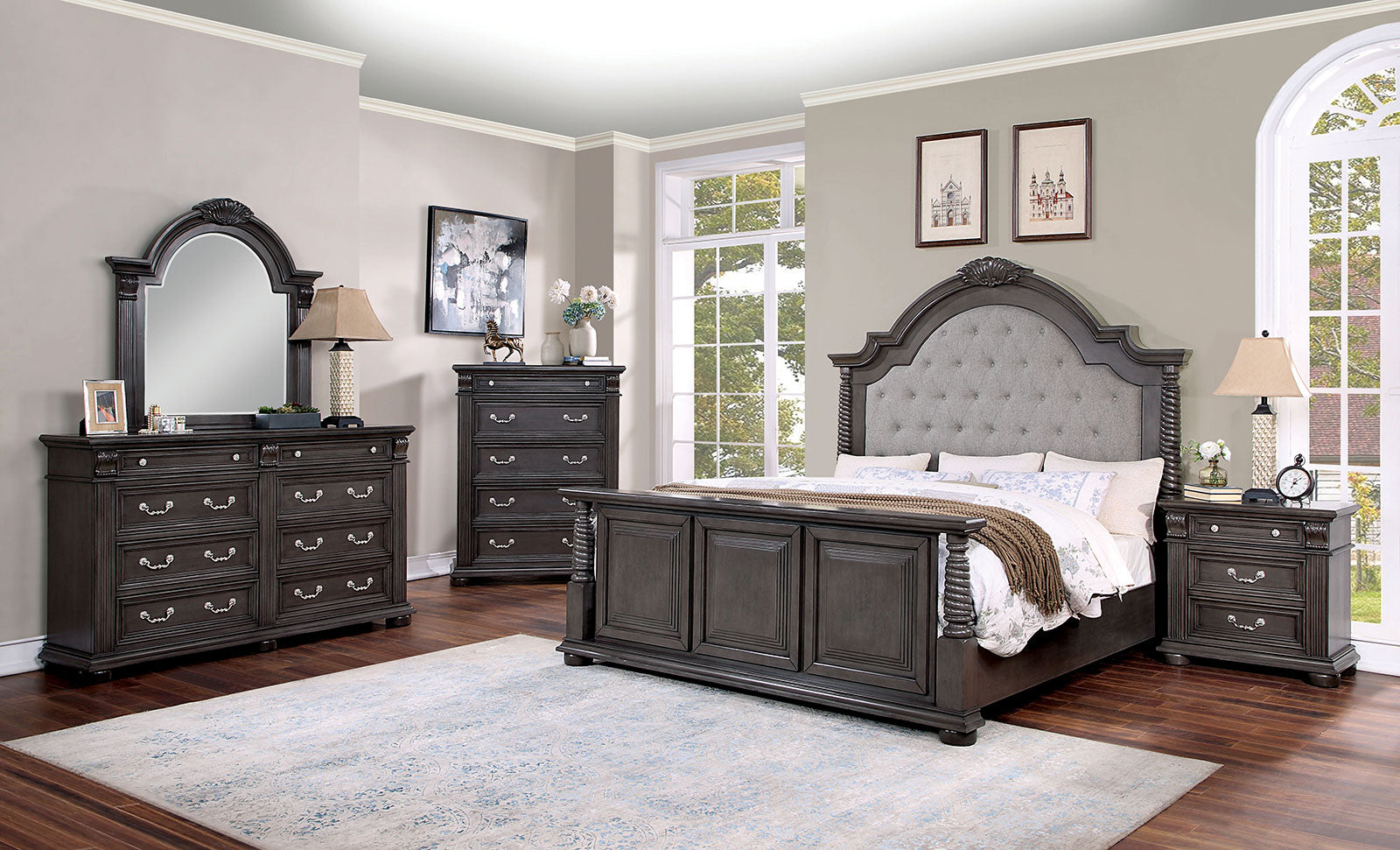 ESPERIA Queen Bed + 2NS + Dresser + Mirror image