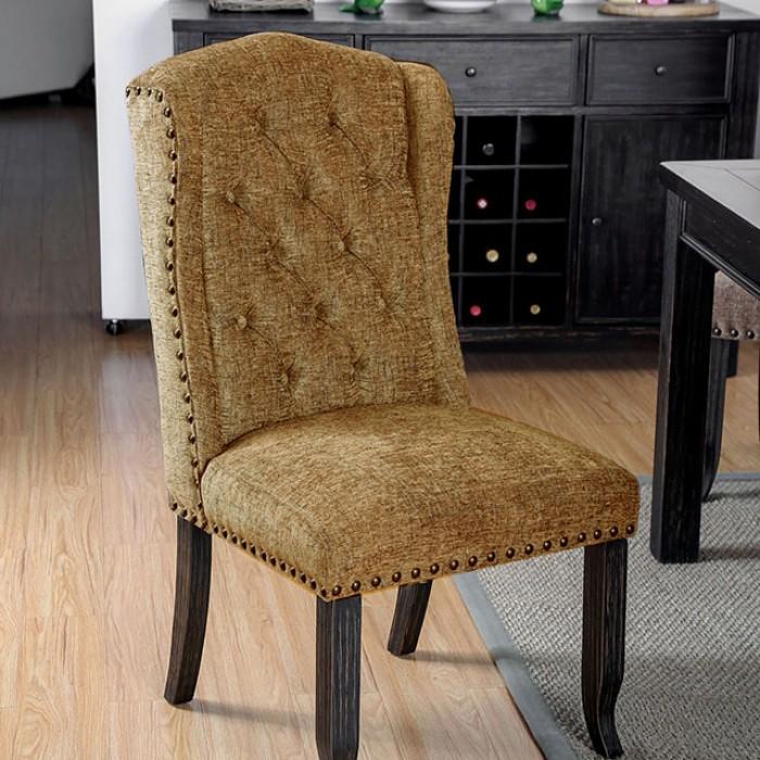 Sania III Antique Black, Gold Side Chair (2/CTN) image