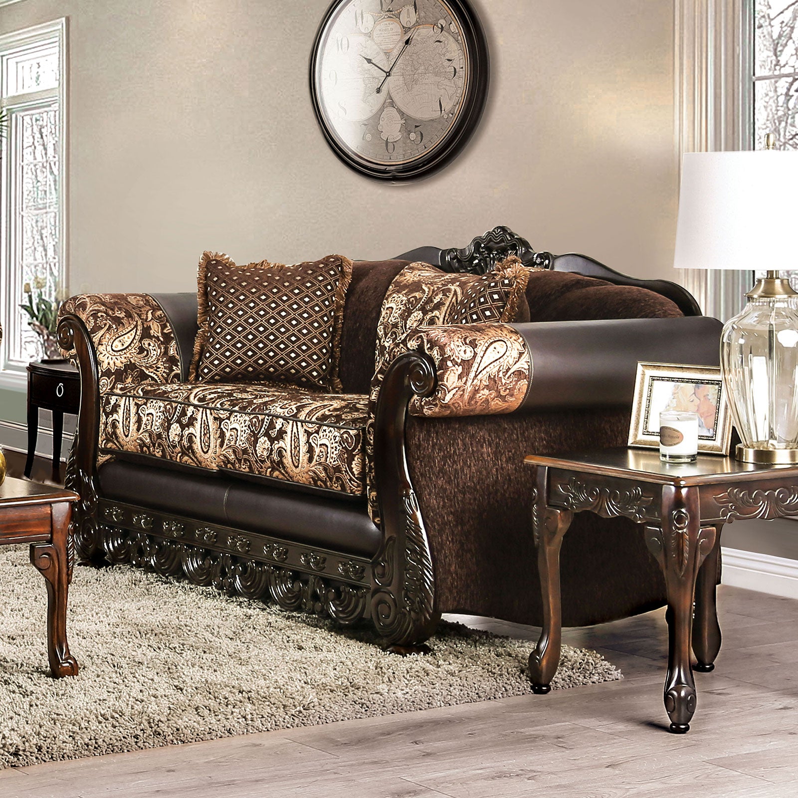 Newdale Brown/Gold Love Seat image